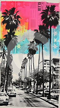 Pop Art-inspired Collage: Palm Trees In La