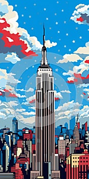 Pop Art-inspired Illustration Of New York City Skyline photo
