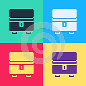 Pop art Jewelry box icon isolated on color background. Casket with jewelry. Vector