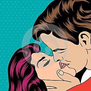 Pop Art KIssing Couple