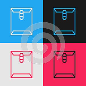 Pop art line Envelope icon isolated on color background. Received message concept. New, email incoming message, sms