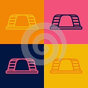 Pop art line Monkey bar icon isolated on color background. Vector