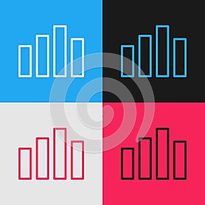 Pop art line Music equalizer icon isolated on color background. Sound wave. Audio digital equalizer technology, console