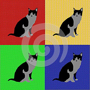 Pop Art Lovely Cat - Digital Illustration