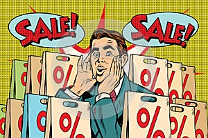 Pop art man buyer percent off sale