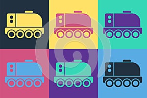 Pop art Mars rover icon isolated on color background. Space rover. Moonwalker sign. Apparatus for studying planets