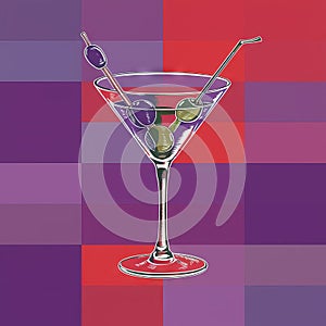 Pop art martini pattern