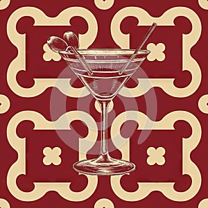 Pop art martini pattern