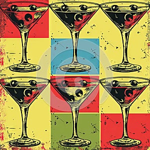 Pop art martini pattern