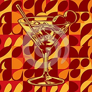 Pop art martini pattern