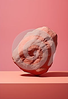 pop art and minimalist depiction of a rock, showcasing its unique texture