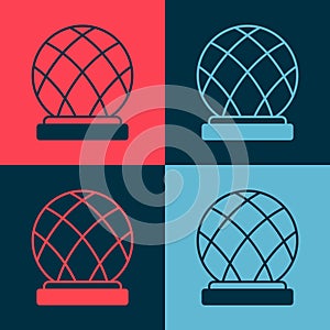 Pop art Montreal Biosphere icon isolated on color background. Vector