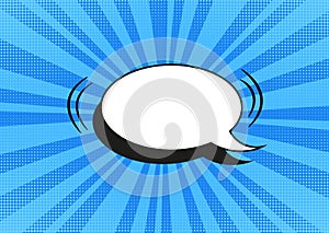 Pop art pattern. Comic blue halftone background. Vector illustration