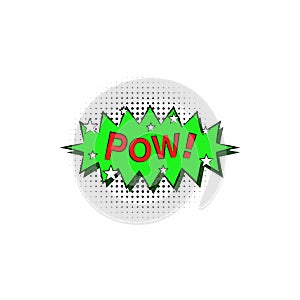 pop art POW bobble color icon