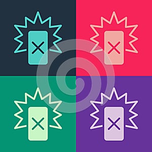 Pop art Red card football icon isolated on color background. Referee card. Vector