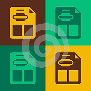 Pop art Restaurant cafe menu icon isolated on color background. Vector