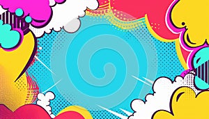 Pop Art Retro Background with Empty Space