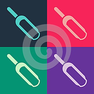 Pop art Scoop flour icon isolated on color background. Vector