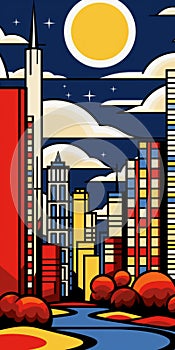 Pop Art Skyline: Chicago In The Style Of Roy Lichtenstein