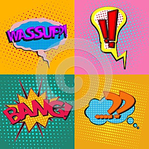 Pop art speech bubbles set