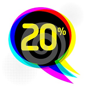 Pop-Art Style, business concept with text 20 percent Discount