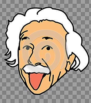 Albert Einstein Tongue Face Illustration