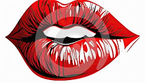 Pop art style red lips vector