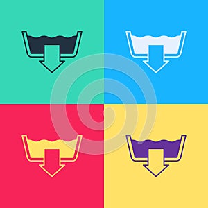 Pop art Washing modes icon isolated on color background. Temperature wash. Vector