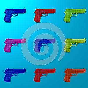 Pop art weapon framework illustration pattern