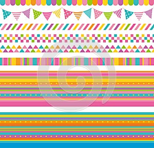 Pop banners. pastel rainbow banners and garland.
