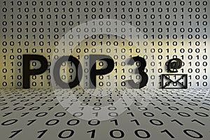POP3 concept text sunlight 3D