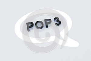 POP3 concept text sunlight