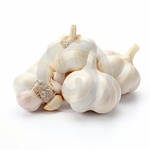 Pop-culture-inspired Garlic: Whiplash Curves On White Background photo
