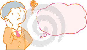 Pop Illustration of a Businessman who responds sideways with Speech Balloon set