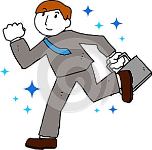 POP Illustration of a running businessman