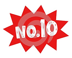 POP label no.10 ,ten, red offer label