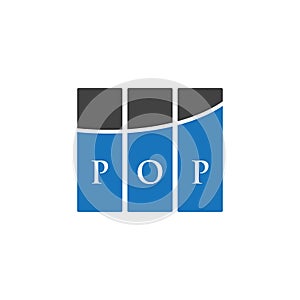 POP letter logo design on WHITE background. POP creative initials letter logo concept. POP letter design.POP letter logo design on