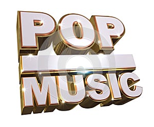 Pop music - Golden 3d logo