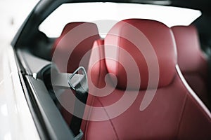 Pop out seat belts holder