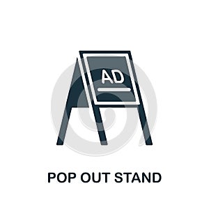 Pop Out Stand flat icon. Colored element sign from outdoor advertising collection. Flat Pop Out Stand icon sign for web