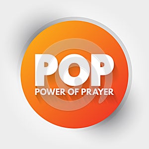 POP - Power Of Prayer word cloud, concept background