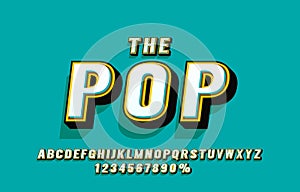 Pop Retro font set collection, letters and numbers symbol. Vector