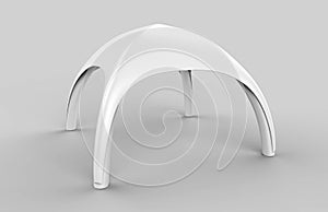 Pop Up Dome Spider Inflatable Advertising Arch White Blank Tent. 3d render illustration.