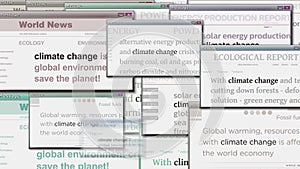 Pop up windows with Climate Change global warming seamless looped animation