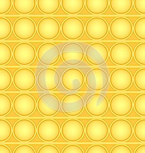 Pop-it viral fidget toy yellow seamless pattern, vector