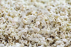 Popcorn background. Texture popcorn close up