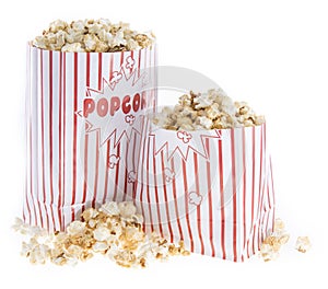Popcorn bag isolated on white