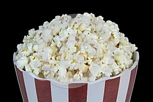 Popcorn on a black background