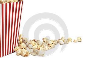 Popcorn and box copy space - Stock Image
