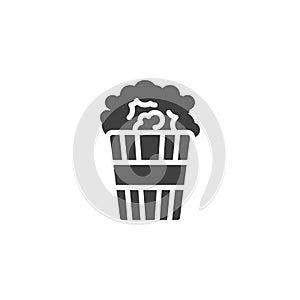 Popcorn box vector icon